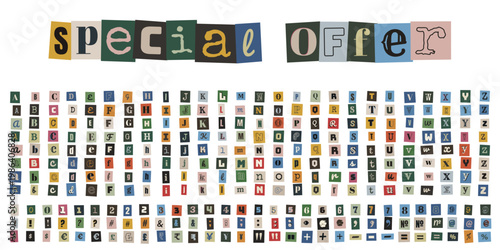 Anonymous Ransom Note Creator Kit with Cutout Magazine Letters and Numbers for DIY Collage Art