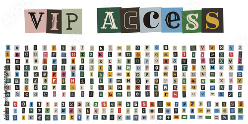 Ransom Note Style Alphabet and Numbers for Anonymous Message Design