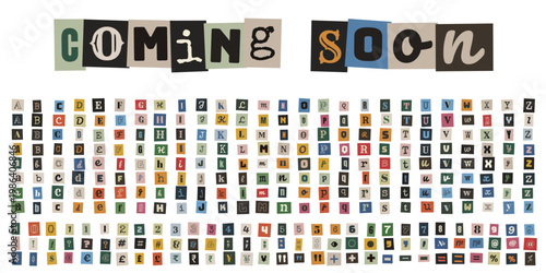 Ransom Note Alphabet and Numbers for True Crime Documentary and Anonymous Letter Design