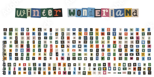 Ransom Note Style Alphabet for Scrapbooking and Winter Wonderland Crafts
