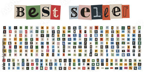 Ransom Note Style Cut Out Letters and Numbers for True Crime Podcast Branding and Mystery Games