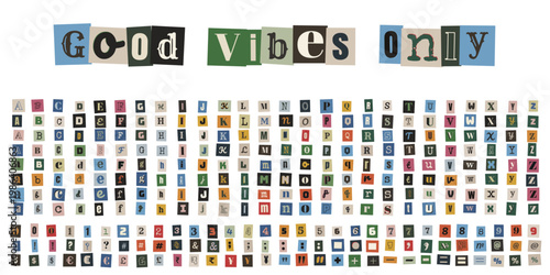 Ransom Note Style Alphabet and Numbers for Anonymous Message Design