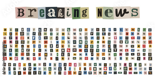 Anonymous Ransom Note Kit with Cutout Newspaper Letters and Numbers for True Crime