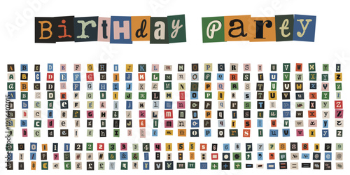 Ransom Note Style Alphabet for Anonymous Birthday Party Invitation
