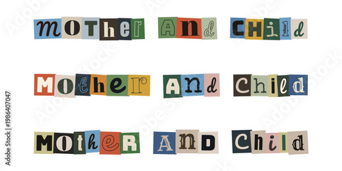 Ransom Note Style Mother and Child Text Graphics for True Crime Podcast Art