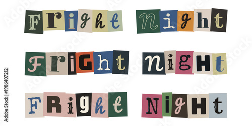 Fright Night Ransom Note Typography for Halloween Party Invitations