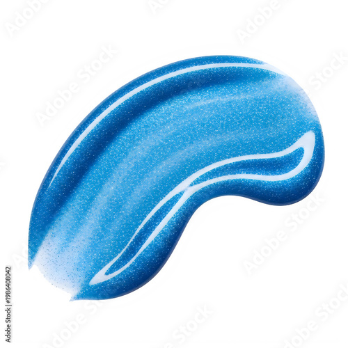 a smear of blue sparkly nail polish isolated on transparent background