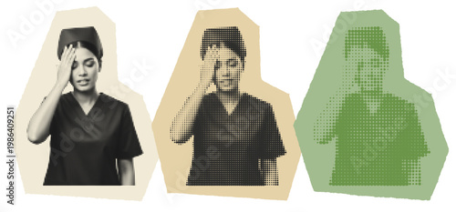 Stressed South Asian Female Nurse Suffering From Burnout and Mental Fatigue