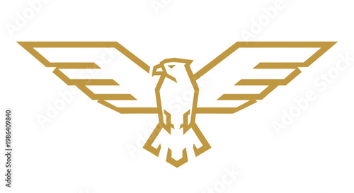 Minimalist Golden Eagle Logo Vector Illustration