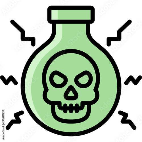 poison icon illustration design with filled outline