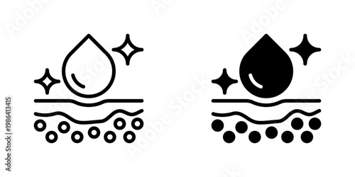 Skin Hydration Vector Line Icon for Beauty and Skincare