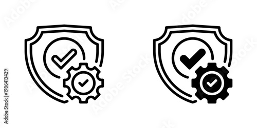 Quality Assurance Vector Line Icon for Manufacturing and Business