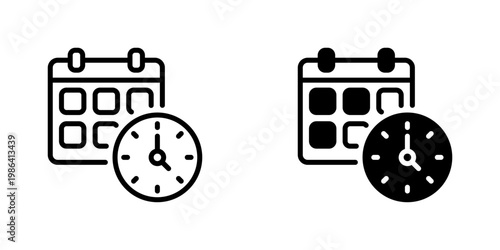 Timetable Vector Line Icon for Education and Business