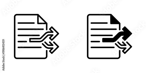 Document Share Vector Line Icon for Business and Technology