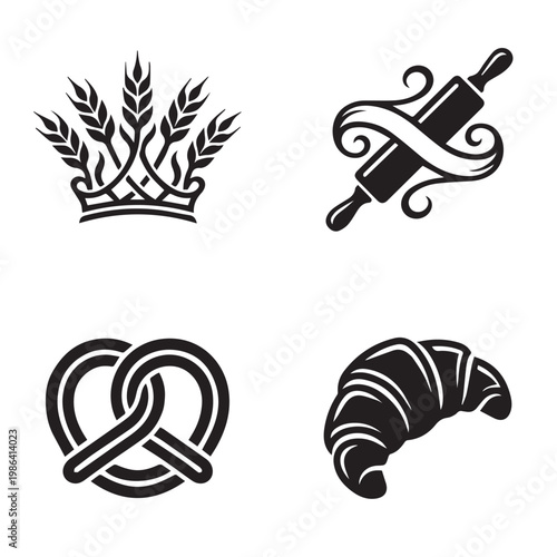 Artisan Bakery and Pastry Shop Logo Set