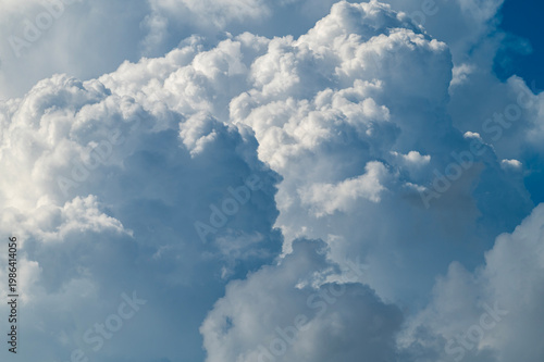 Cumulus clouds in blue sky