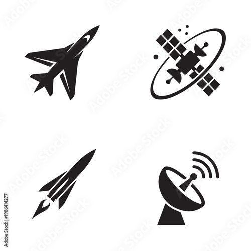 Modern Aerospace Industry and Aviation Logo Set