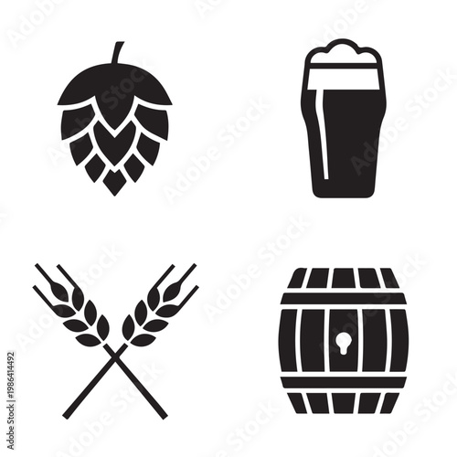 Craft Brewery and Artisanal Pub Logo Set