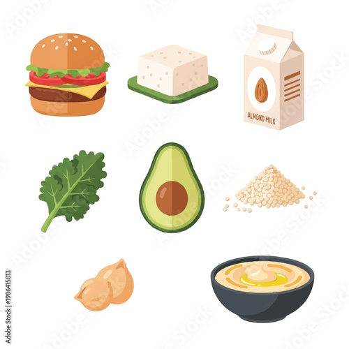 Healthy Food Ingredients Collection for Balanced Diet.