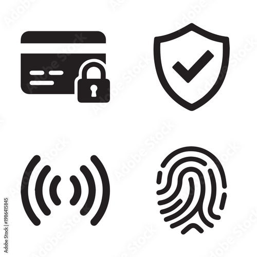 E-Commerce Payment Security and Verification Icon Set