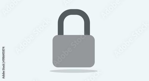Gray metal padlock security device.