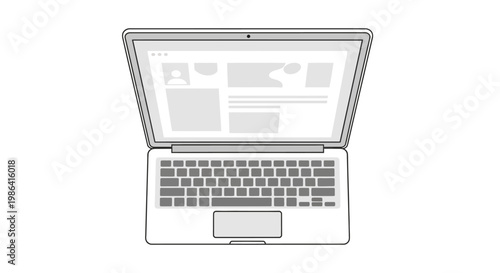 Laptop Computer Open Screen Display.