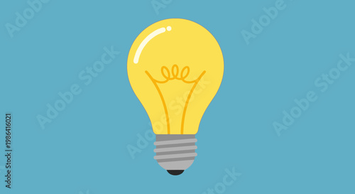 Light Bulb Glowing Bright Yellow.