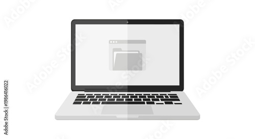 Laptop Computer with Black Keyboard.