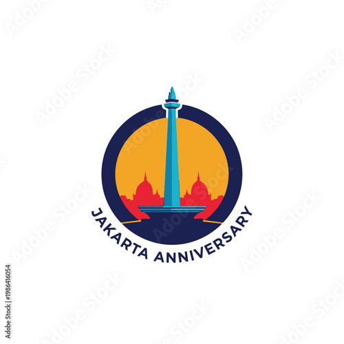 Monas Jakarta Monument Icon Logo.