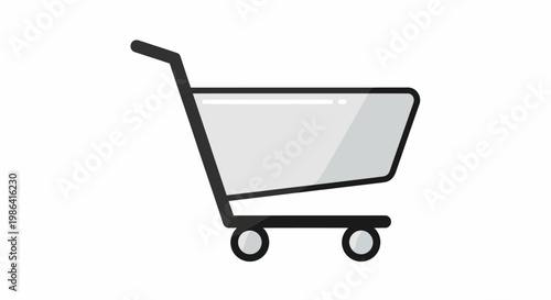 Shopping cart icon on white background.