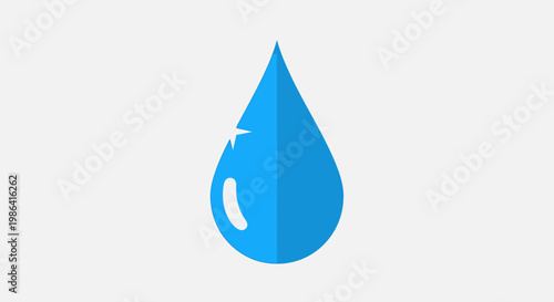 Single Blue Water Drop Icon.