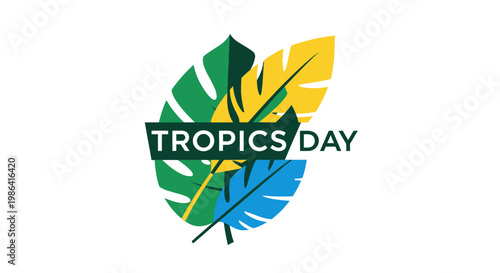 Tropics Day Leaf Logo Design.