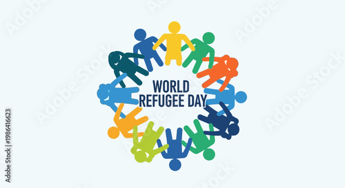 World Refugee Day Awareness People Unity.