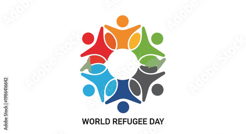World Refugee Day Awareness Symbol Logo.