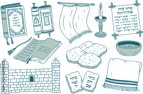 Jewish religious objects for worship and tradition.