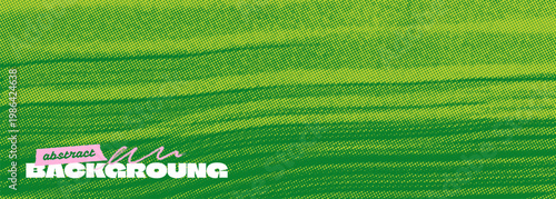 Risograph Punk Texture. Abstract Green Color Halftone Background. Vector Grunge Rough Print. Y2K Pattern with Hand-Drawn Roller Stamp Texture.