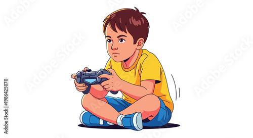 Boy Playing Video Games Console.
