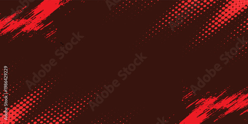 Red color pattern gradient grunge texture background. Dots pop art comics sport style vector illustration Abstract background dark red with modern corporate concept. eps 10