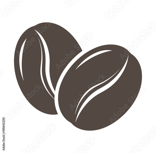 Brown coffee beans on white background