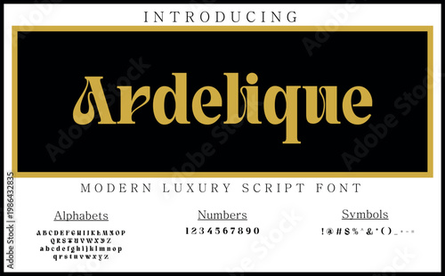 Ardelique offers graceful handwritten strokes with an artistic script feel, perfect for luxury branding, wedding invitations and elegant typography compositions requiring refined visual aesthetics.