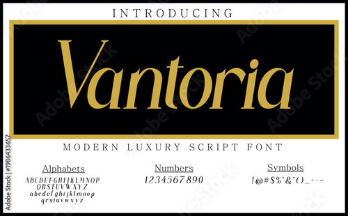 Vantoria is a stylish handwritten script font with elegant flowing strokes, ideal for branding, editorial layouts and modern typography projects requiring a refined and creative look.
