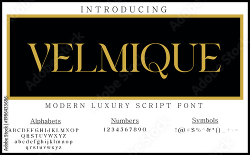 Velmique is a stylish handwritten script font with modern calligraphy flow, ideal for branding, invitations and elegant typography designs that demand a refined and creative visual style.