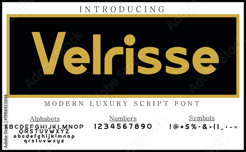 Velrisse is a stylish handwritten script font with clean elegant curves, perfect for branding, logos and modern typography designs needing a polished and sophisticated appearance.