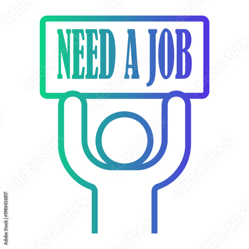 unemployment Line Gradient Icon