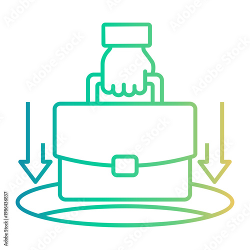 unemployment Line Gradient Icon