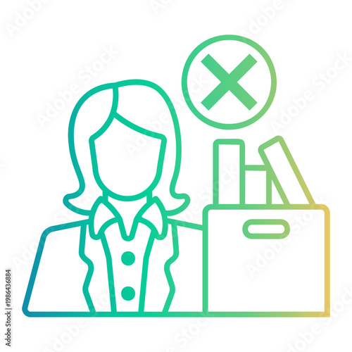 unemployment Line Gradient Icon