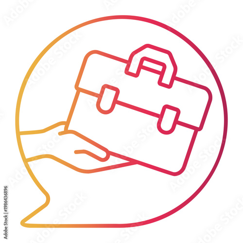 unemployment Line Gradient Icon