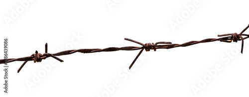 rusty barbed wire with a transparent background