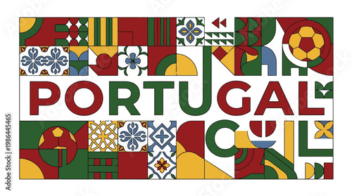 Portugal Football Fan Poster Minimalist Wall Art