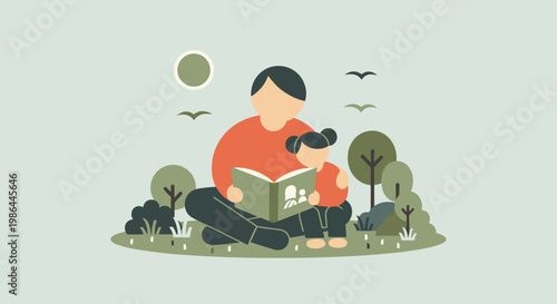 Man reading book outside in daytime.